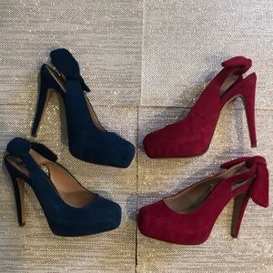 DV by Dolce Vita Suede Platform Heels - Pink Blue